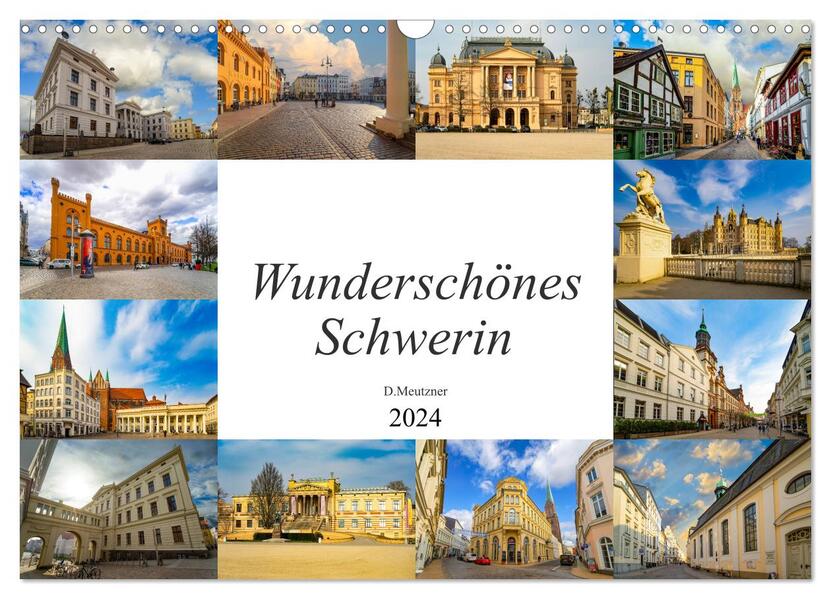 Wunderschönes Schwerin (Wandkalender 2024 DIN A3 quer) CALVENDO Monatskalender