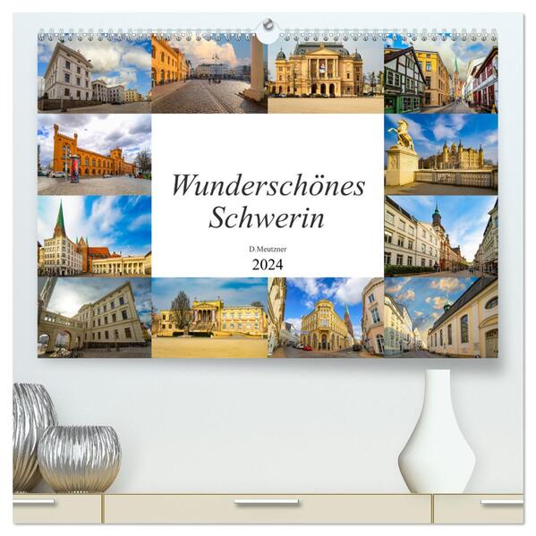 Wunderschönes Schwerin (hochwertiger Premium Wandkalender 2024 DIN A2 quer) Kunstdruck in Hochglanz