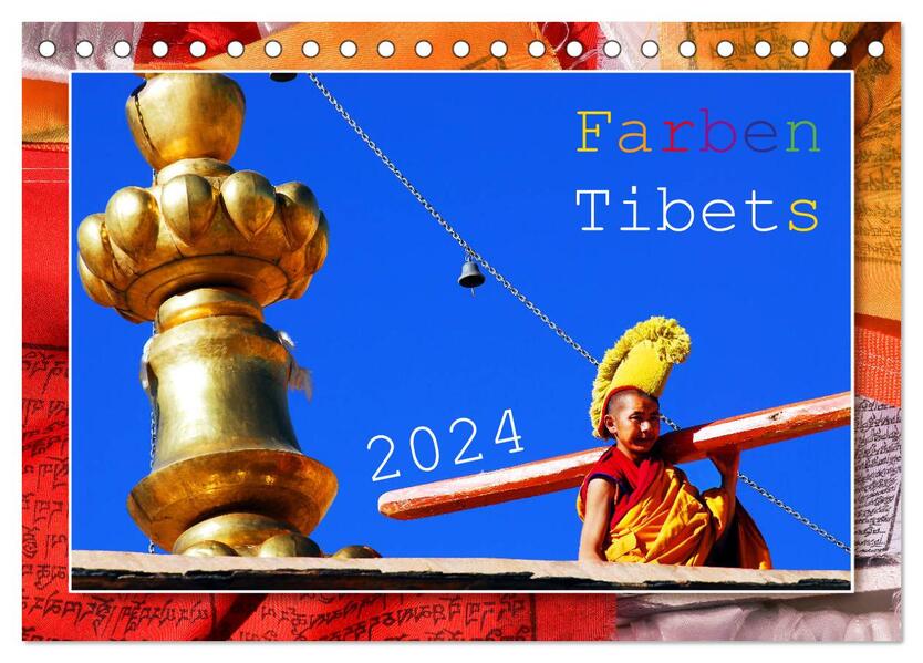 Farben Tibets (Tischkalender 2024 DIN A5 quer) CALVENDO Monatskalender