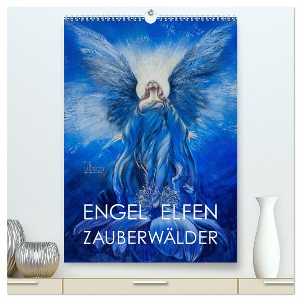 Engel Elfen Zauberwälder (hochwertiger Premium Wandkalender 2024 DIN A2 hoch) Kunstdruck in Hochglanz