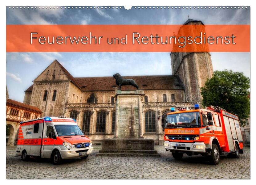 Feuerwehr und Rettungsdienst (Wandkalender 2024 DIN A2 quer) CALVENDO Monatskalender