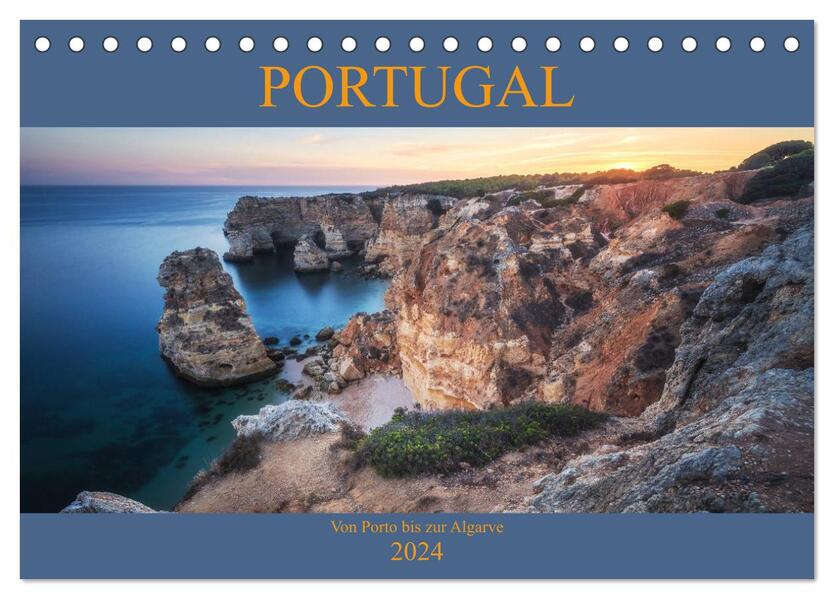 Portugal - Von Porto bis zur Algarve (Tischkalender 2024 DIN A5 quer) CALVENDO Monatskalender