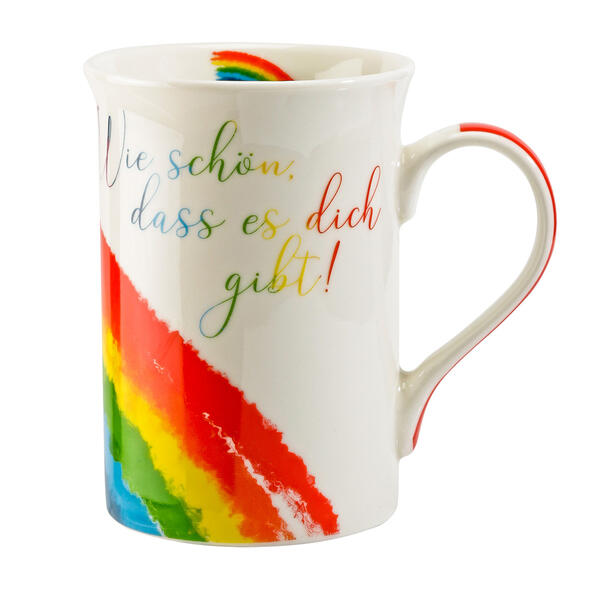 Regenbogen-Tasse »Wie schön dass es dich gibt«