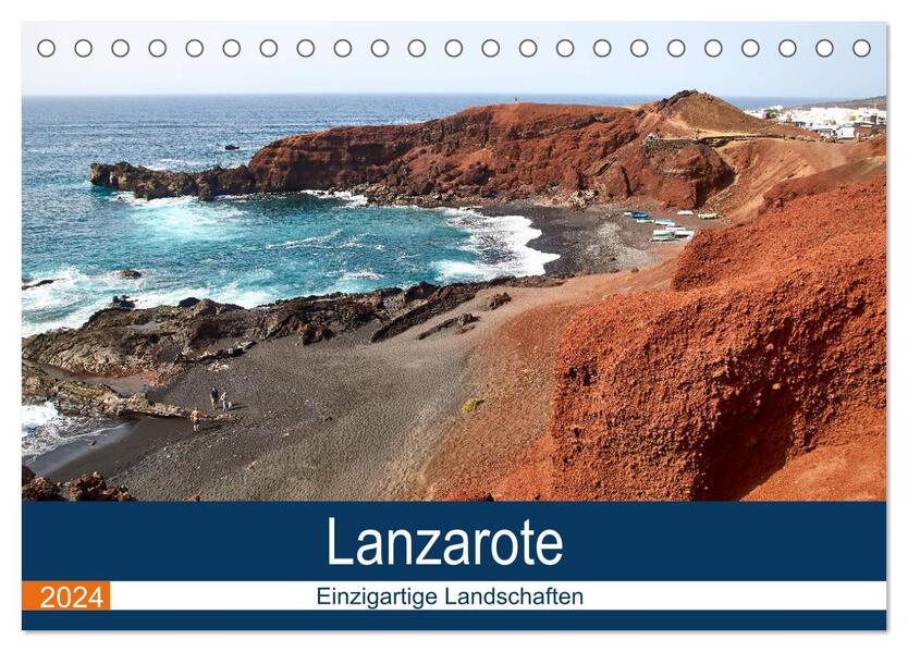 Lanzarote - Einzigartige Landschaften (Tischkalender 2024 DIN A5 quer) CALVENDO Monatskalender