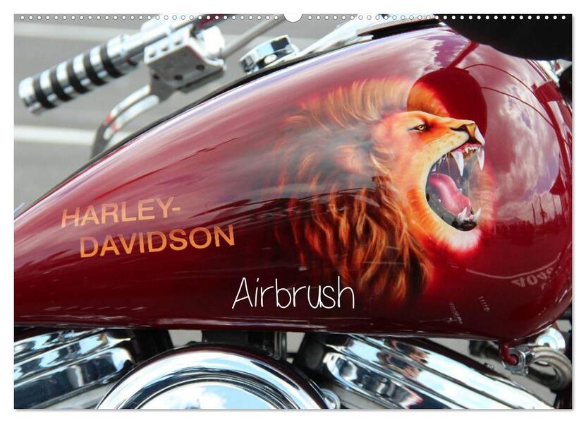 Harley Davidson - Airbrush (Wandkalender 2024 DIN A2 quer) CALVENDO Monatskalender