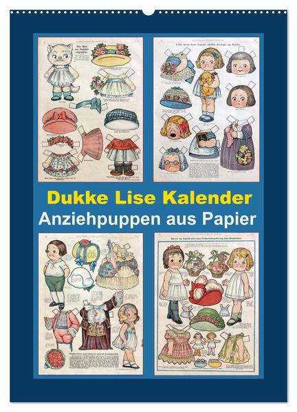 Dukke Lise Kalender - Anziehpuppen aus Papier (Wandkalender 2024 DIN A2 hoch) CALVENDO Monatskalender