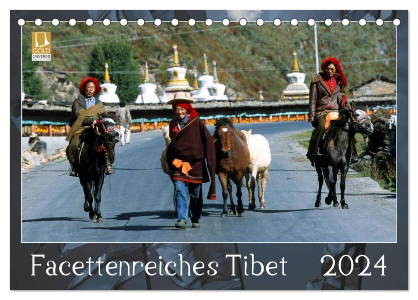 Facettenreiches Tibet (Tischkalender 2024 DIN A5 quer) CALVENDO Monatskalender