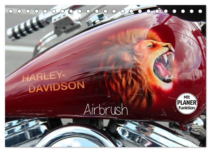 Harley Davidson - Airbrush (Tischkalender 2024 DIN A5 quer) CALVENDO Monatskalender
