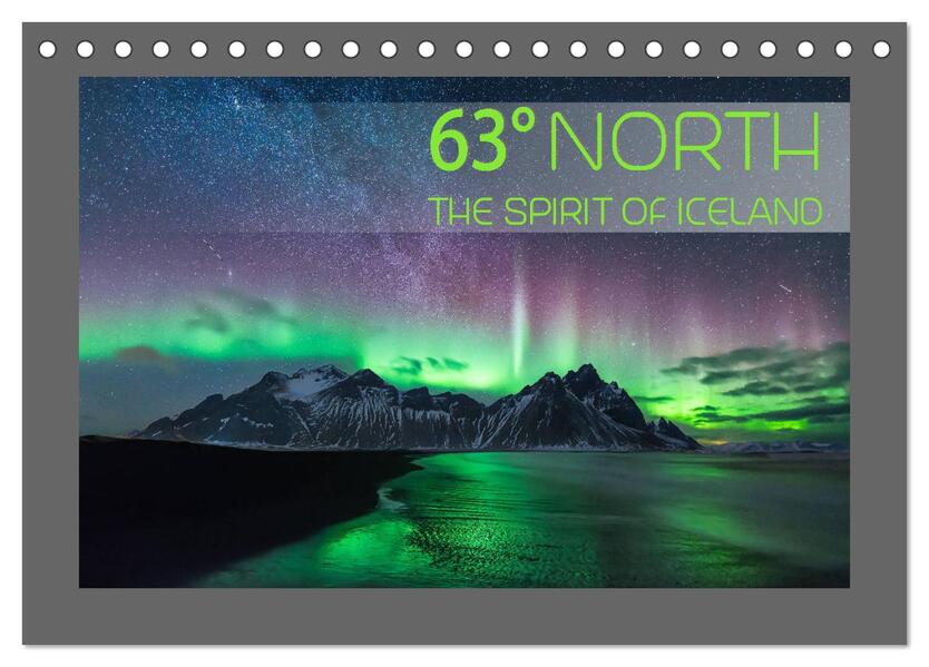 63° North - The spirit of Iceland (Tischkalender 2024 DIN A5 quer) CALVENDO Monatskalender