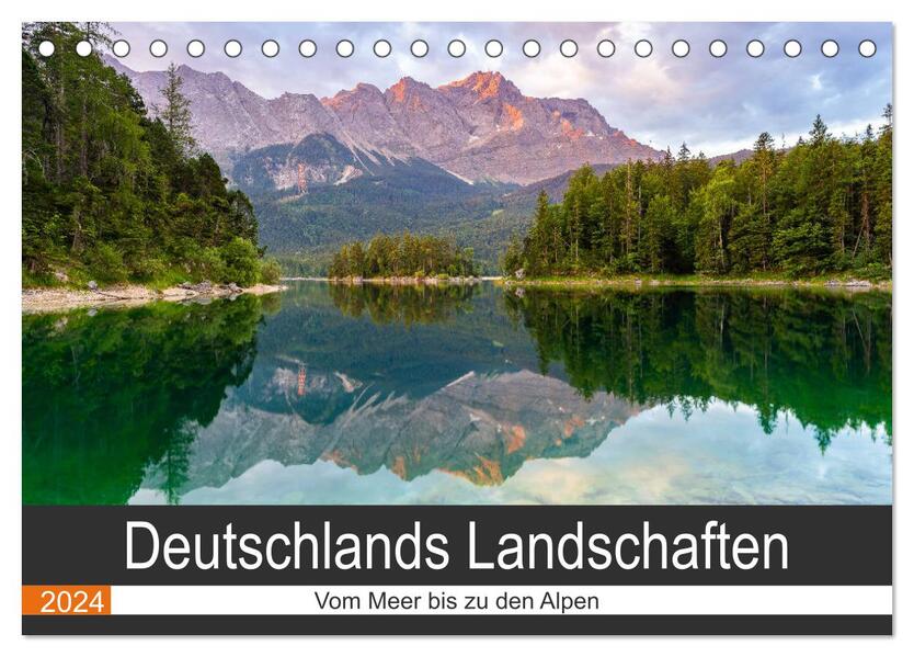 Deutschlands Landschaften - Vom Meer bis zu den Alpen (Tischkalender 2024 DIN A5 quer) CALVENDO Monatskalender