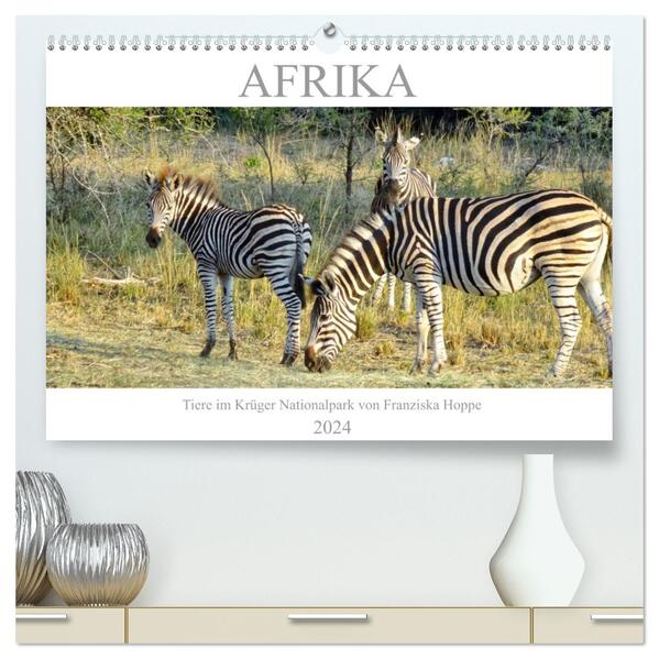 Afrika - Tiere im Krüger Nationalpark (hochwertiger Premium Wandkalender 2024 DIN A2 quer) Kunstdruck in Hochglanz