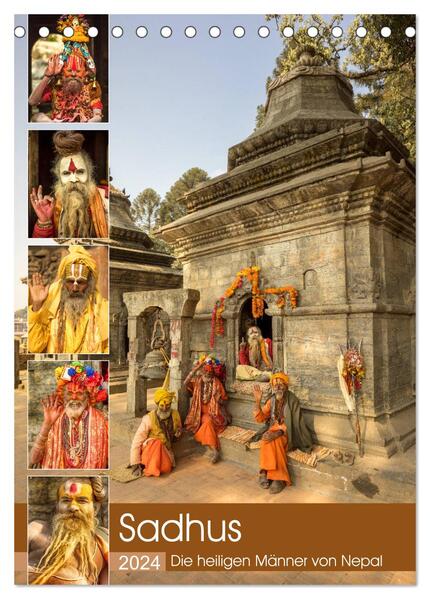 Sadhus - Die heiligen Männer von Nepal (Tischkalender 2024 DIN A5 hoch) CALVENDO Monatskalender