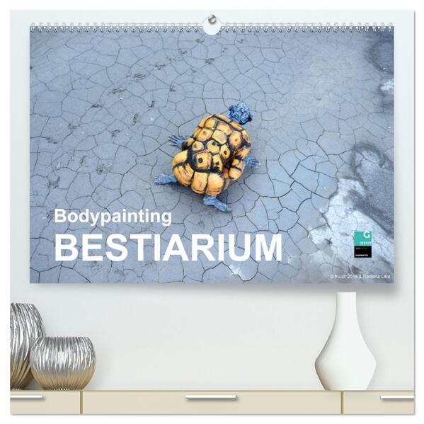 Bodypainting BESTIARIUM (hochwertiger Premium Wandkalender 2024 DIN A2 quer) Kunstdruck in Hochglanz