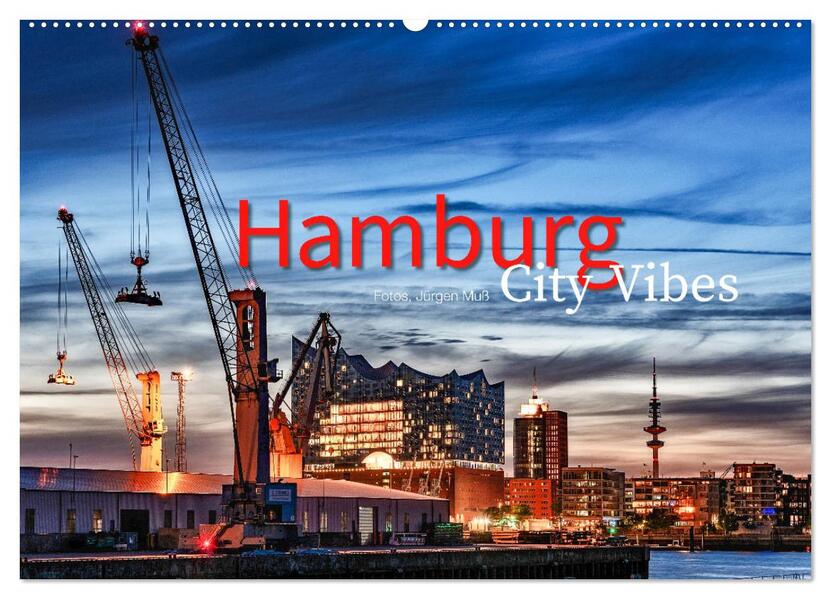 Hamburg City Vibes (Wandkalender 2024 DIN A2 quer) CALVENDO Monatskalender