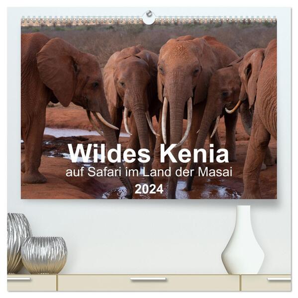 Wildes Kenia - auf Safari im Land der Massai (hochwertiger Premium Wandkalender 2024 DIN A2 quer) Kunstdruck in Hochglanz