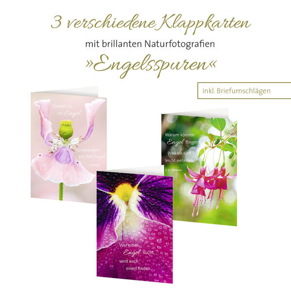 3er-Set Grußkarten Engelsspuren