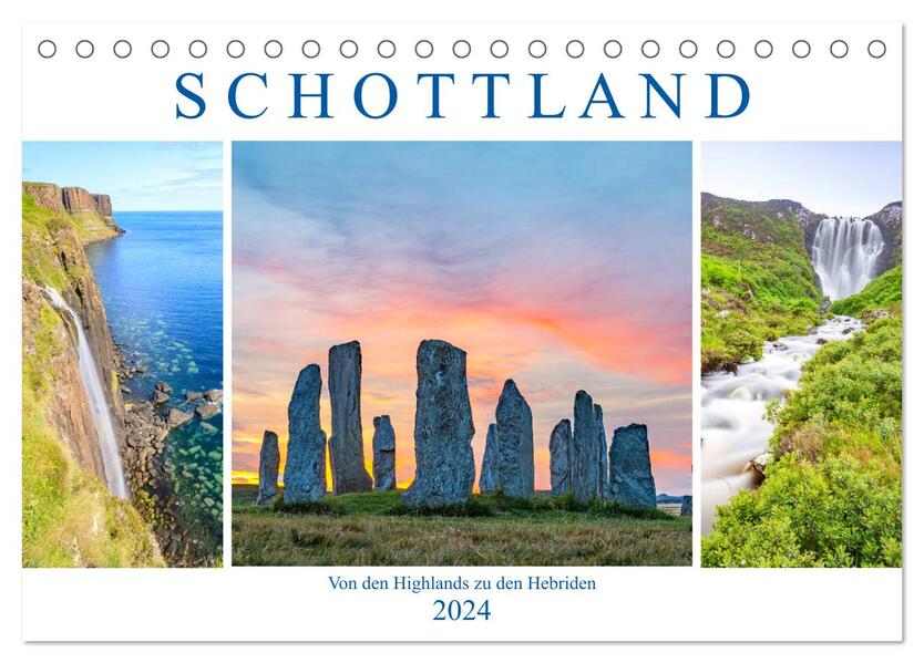 Von den Highlands zu den Hebriden (Tischkalender 2024 DIN A5 quer) CALVENDO Monatskalender