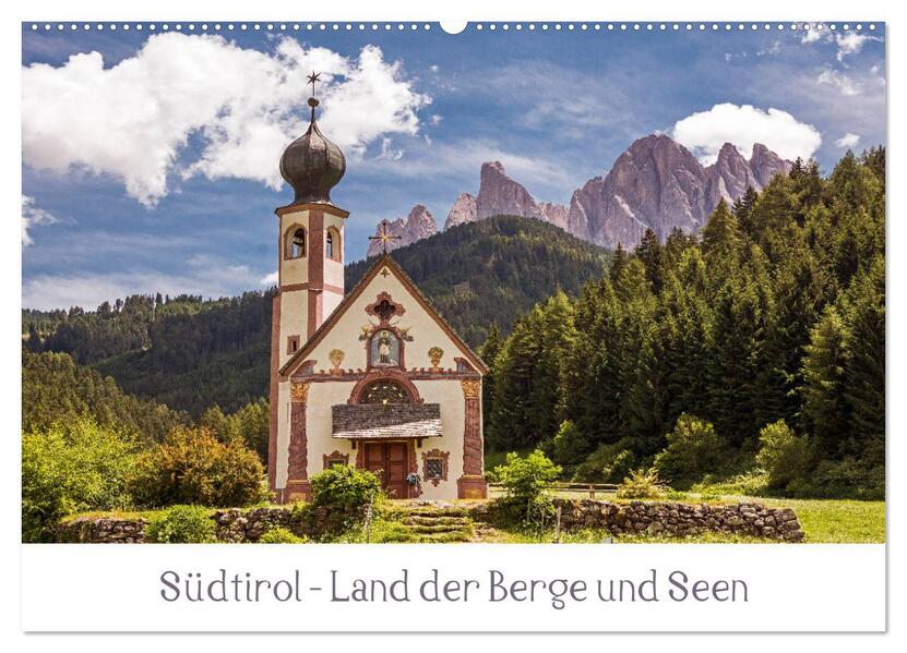 Südtirol - Land der Berge und Seen (Wandkalender 2024 DIN A2 quer) CALVENDO Monatskalender
