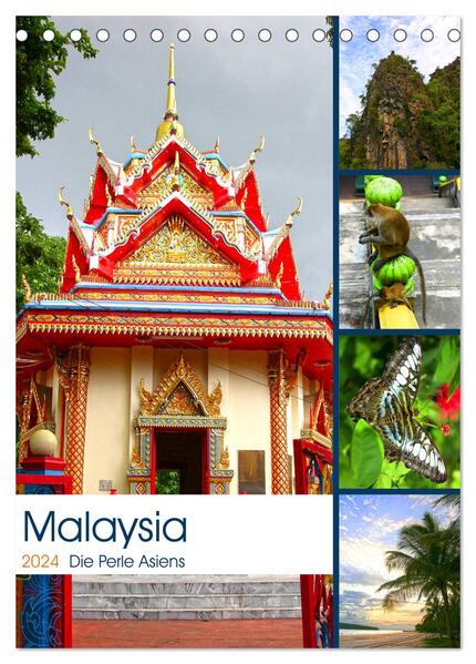 Malaysia - Die Perle Asiens (Tischkalender 2024 DIN A5 hoch) CALVENDO Monatskalender