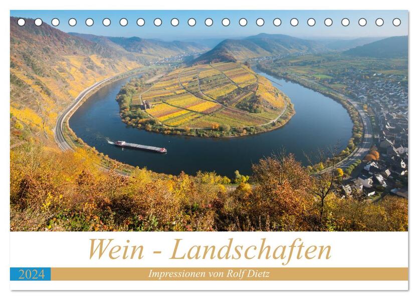 Wein - Landschaften (Tischkalender 2024 DIN A5 quer) CALVENDO Monatskalender