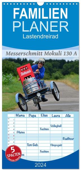 Familienplaner 2024 - Messerschmitt Mokuli 130 A mit 5 Spalten (Wandkalender 21 x 45 cm) CALVENDO