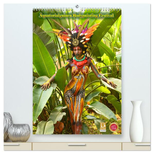 Äquatorialguinea Bodypainting Festival (hochwertiger Premium Wandkalender 2024 DIN A2 hoch) Kunstdruck in Hochglanz
