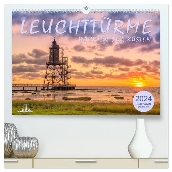 Leuchttürme - Wächter der Küsten (hochwertiger Premium Wandkalender 2024 DIN A2 quer) Kunstdruck in Hochglanz