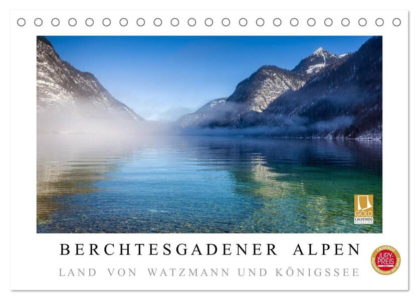 Berchtesgadener Alpen - Land von Watzmann und Königssee (Tischkalender 2024 DIN A5 quer) CALVENDO Monatskalender