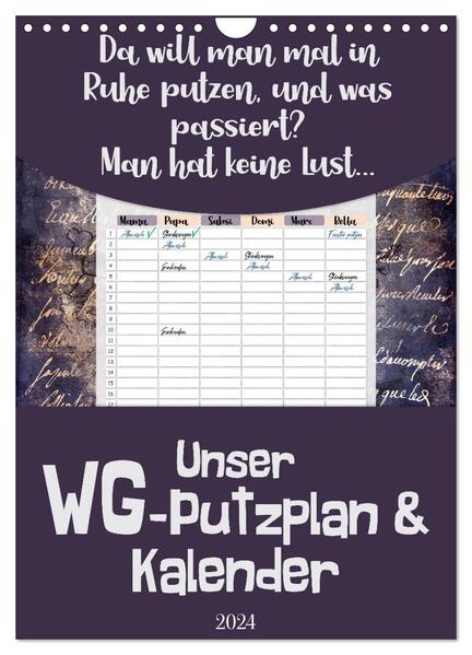 Gothic WG-Putzplan & Kalender 2024 (Wandkalender 2024 DIN A4 hoch) CALVENDO Monatskalender