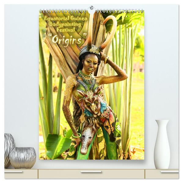 Equatorial Guinea Bodypainting Festival Origins (hochwertiger Premium Wandkalender 2024 DIN A2 hoch) Kunstdruck in Hochglanz