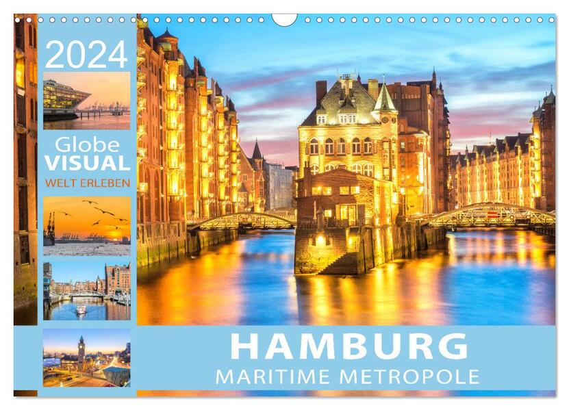 HAMBURG - Maritime Metropole (Wandkalender 2024 DIN A3 quer) CALVENDO Monatskalender