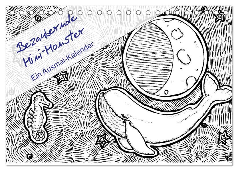 Bezaubernde Mini-Monster - Ein Ausmal-Kalender (Tischkalender 2024 DIN A5 quer) CALVENDO Monatskalender