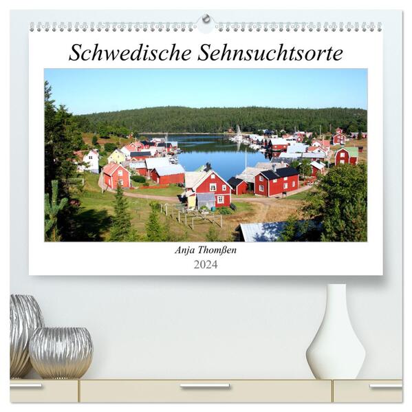 Schwedische Sehnsuchtsorte (hochwertiger Premium Wandkalender 2024 DIN A2 quer) Kunstdruck in Hochglanz