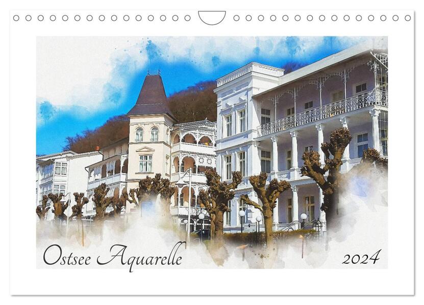 Ostsee Aquarelle (Wandkalender 2024 DIN A4 quer) CALVENDO Monatskalender