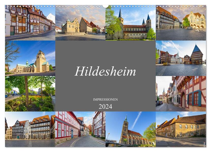 Hildesheim Impressionen (Wandkalender 2024 DIN A2 quer) CALVENDO Monatskalender