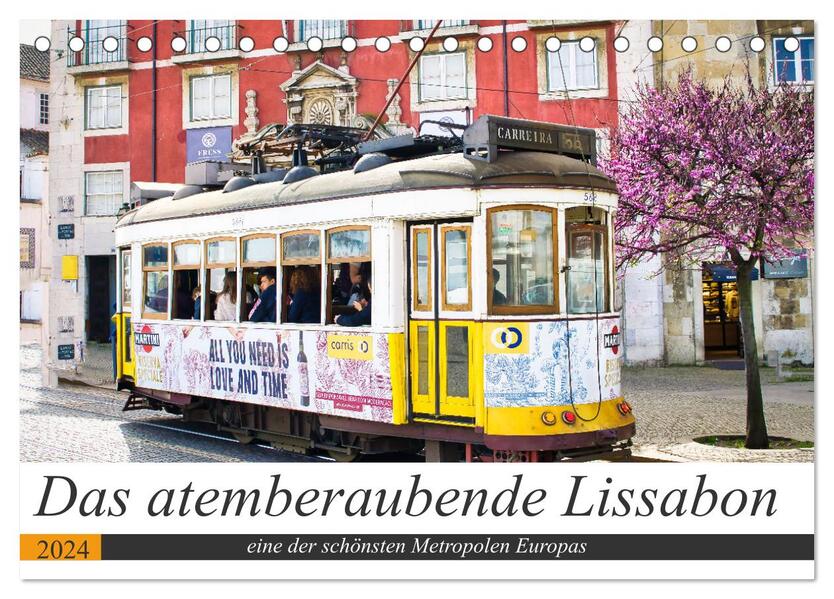 Das atemberaubende Lissabon (Tischkalender 2024 DIN A5 quer) CALVENDO Monatskalender