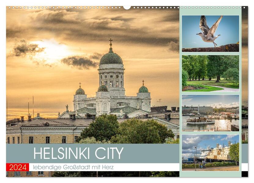 HELSINKI CITY (Wandkalender 2024 DIN A2 quer) CALVENDO Monatskalender