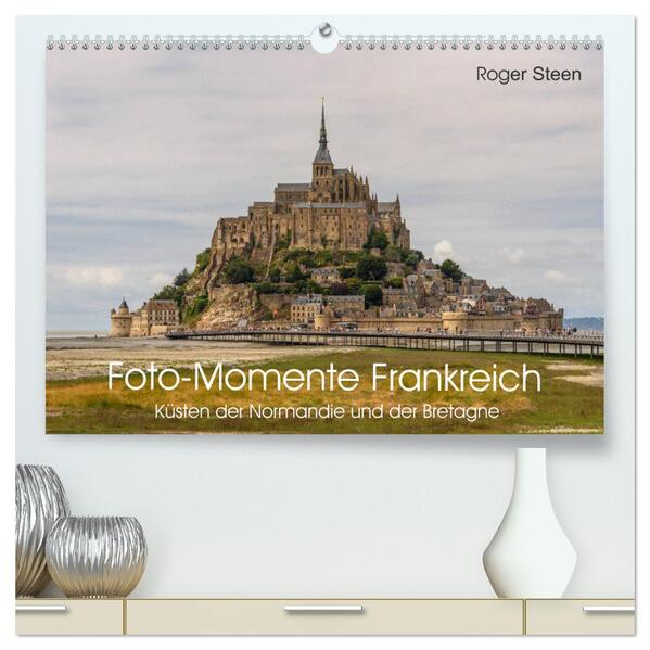 Küsten der Normandie und der Bretagne (hochwertiger Premium Wandkalender 2024 DIN A2 quer) Kunstdruck in Hochglanz