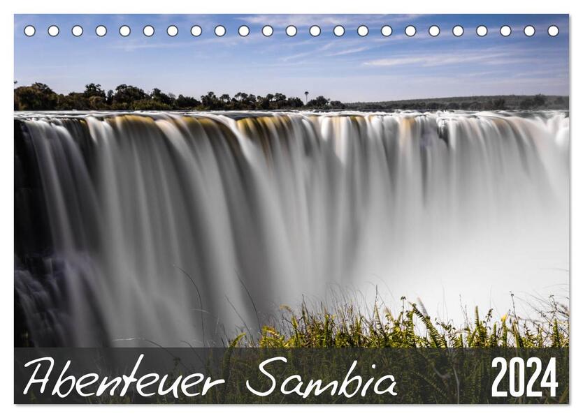 Abenteuer Sambia (Tischkalender 2024 DIN A5 quer) CALVENDO Monatskalender