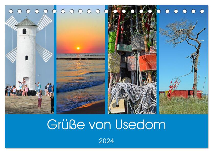 Grüße von Usedom (Tischkalender 2024 DIN A5 quer) CALVENDO Monatskalender
