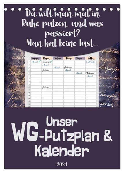 Gothic WG-Putzplan & Kalender 2024 (Tischkalender 2024 DIN A5 hoch) CALVENDO Monatskalender