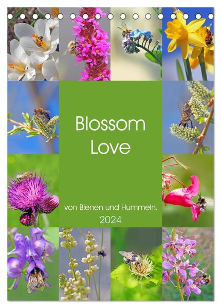 Blossom Love von Bienen und Hummeln (Tischkalender 2024 DIN A5 hoch) CALVENDO Monatskalender