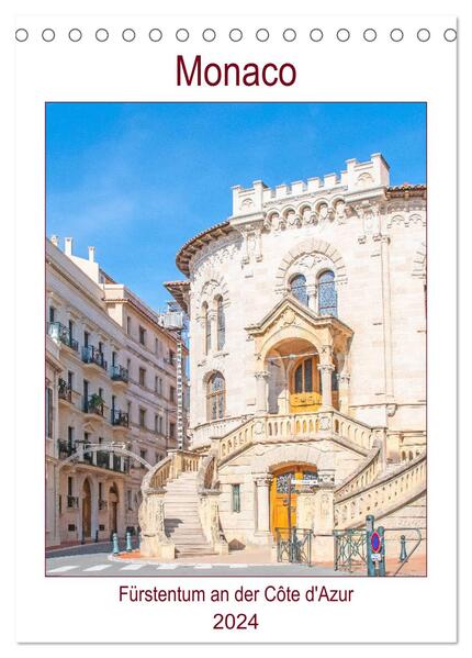 Monaco - Fürstentum an der Côte d‘Azur (Tischkalender 2024 DIN A5 hoch) CALVENDO Monatskalender
