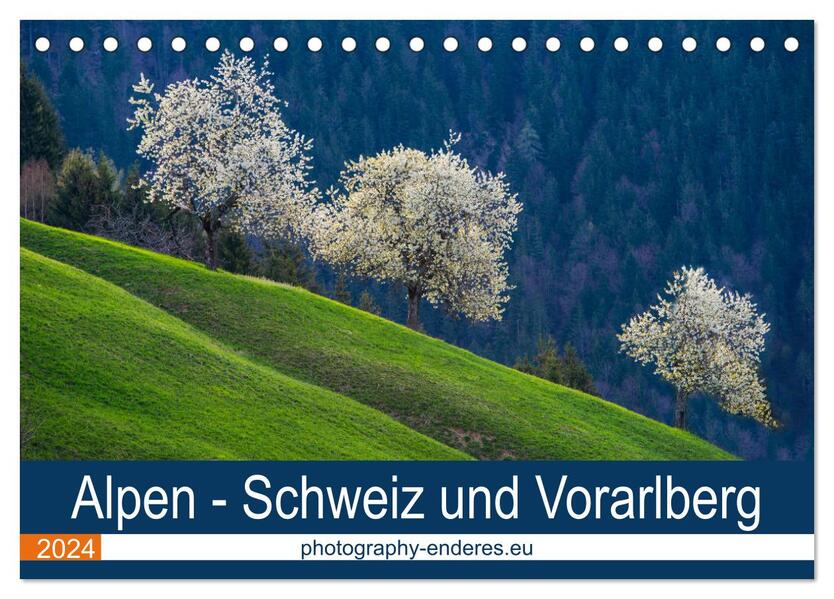Alpen - Schweiz und Vorarlberg (Tischkalender 2024 DIN A5 quer) CALVENDO Monatskalender