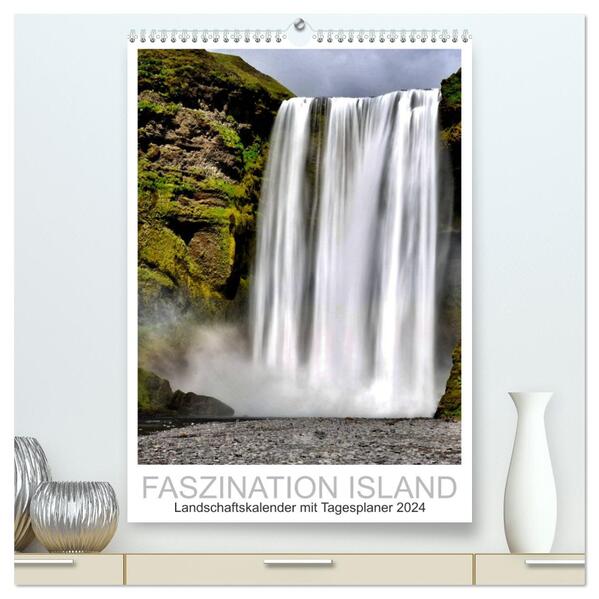 Faszination Island - Landschaftskalender mit Tagesplaner 2024 / Planer (hochwertiger Premium Wandkalender 2024 DIN A2 hoch) Kunstdruck in Hochglanz