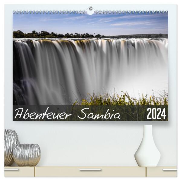 Abenteuer Sambia (hochwertiger Premium Wandkalender 2024 DIN A2 quer) Kunstdruck in Hochglanz
