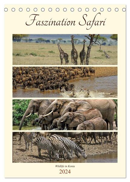 Faszination Safari. Wildlife in Kenia (Tischkalender 2024 DIN A5 hoch) CALVENDO Monatskalender