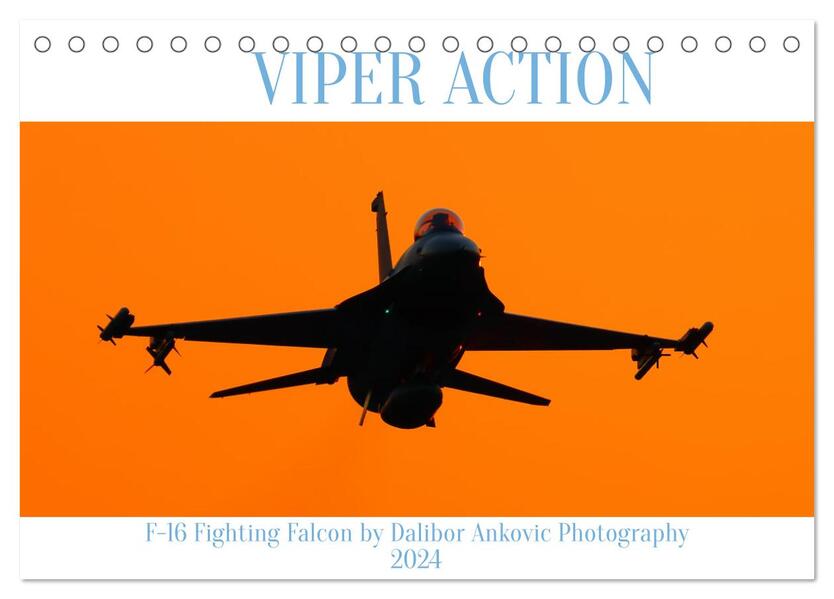 VIPER ACTION - F-16 FIGHTING FALCON (Tischkalender 2024 DIN A5 quer) CALVENDO Monatskalender