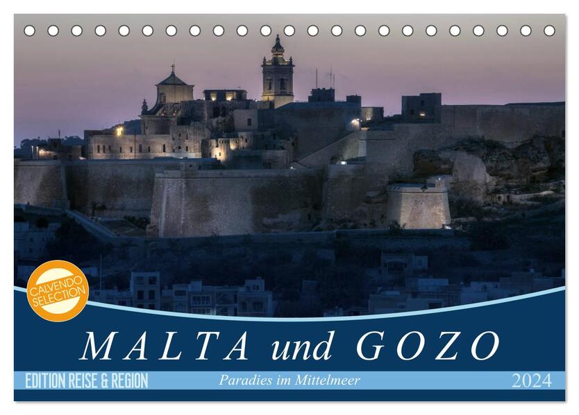 Malta und Gozo Paradies im Mittelmeer (Tischkalender 2024 DIN A5 quer) CALVENDO Monatskalender