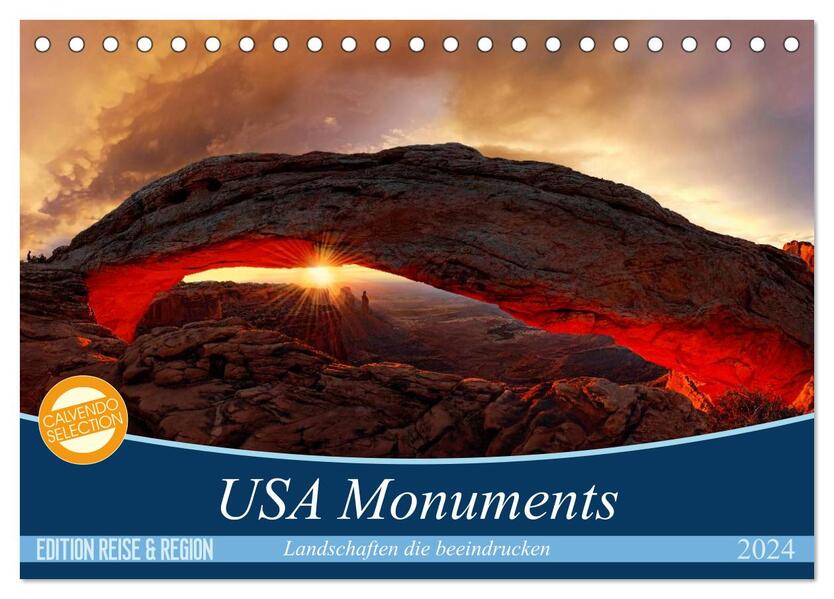 USA Monuments - Landschaften die beeindrucken (Tischkalender 2024 DIN A5 quer) CALVENDO Monatskalender